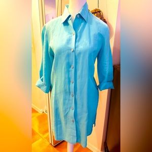 Turquoise Linen Tunic